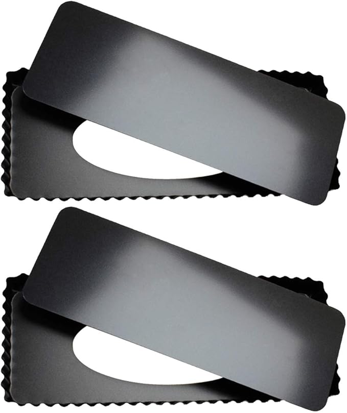 Tosnail 2 Pack 14" x 5.75" Non-Stick Quiche Pan Tart Pan with Removeable Bottom Rectangular Pie Baking Pan