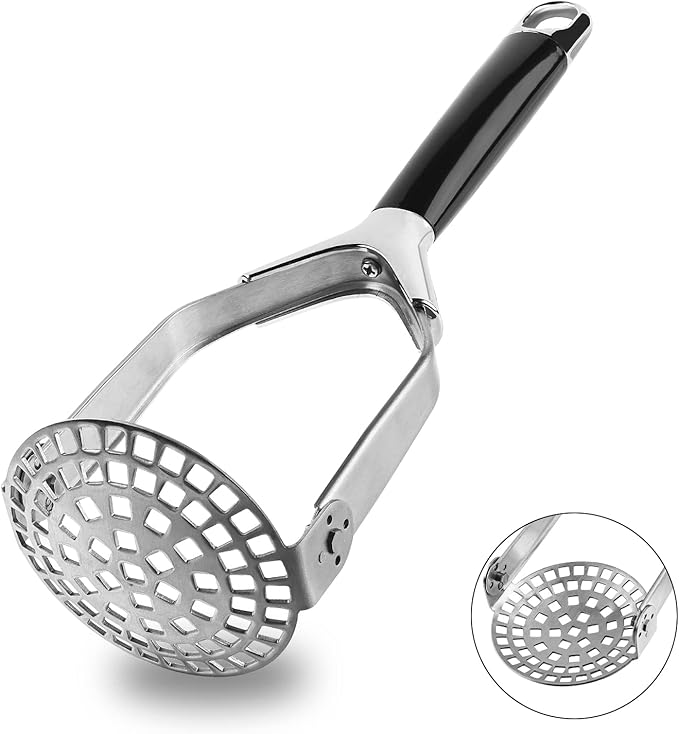 Joyoldelf Heavy Duty Stainless Steel Potato Masher, Folding Masher Kitchen Tool & Food Masher/Potato Smasher, Perfect for Avocado, Bean, Vegetable, Fruits, Baby Food, Meat