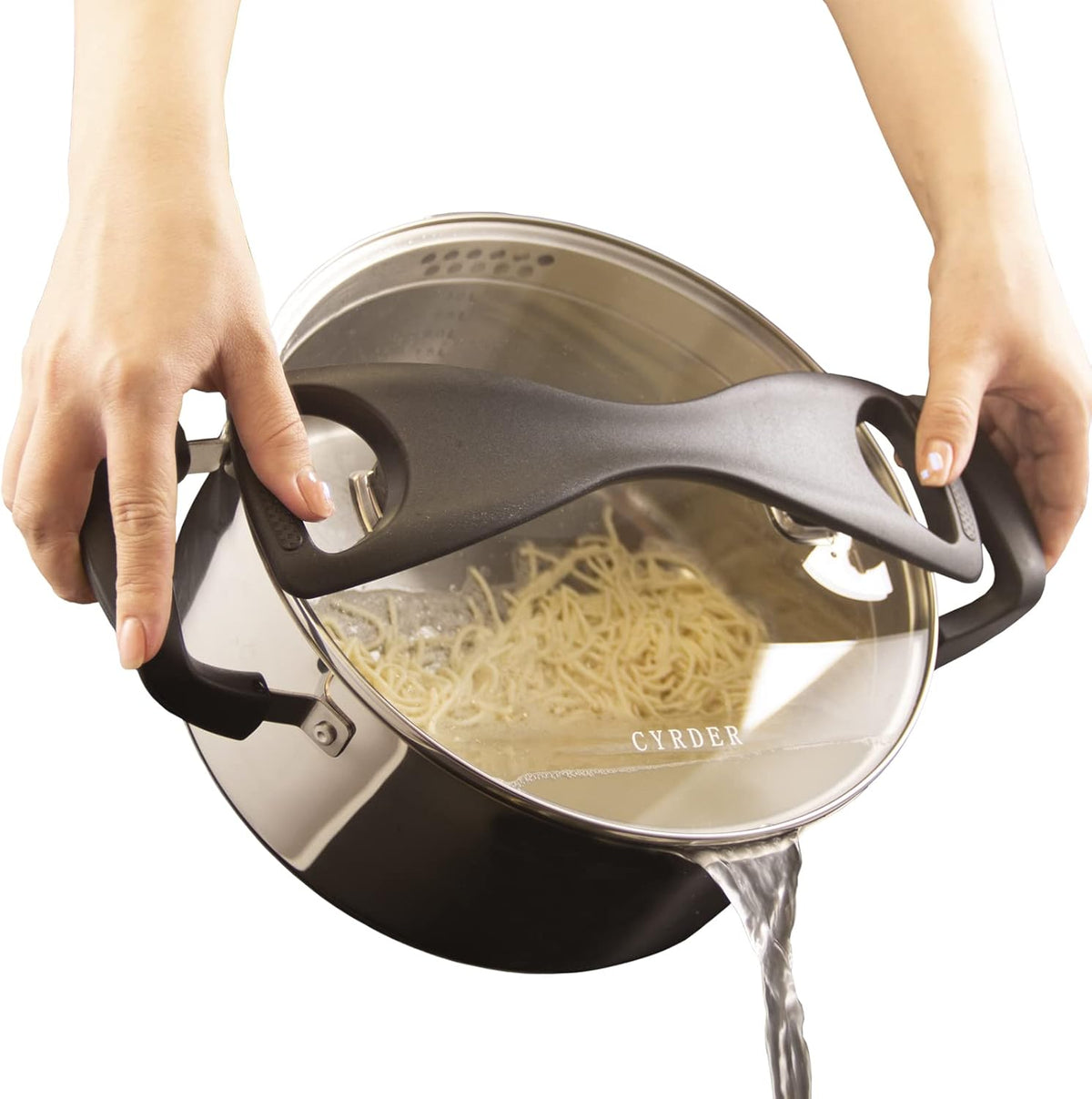 Stainless Steel Pasta Pot- Induction Pasta Pot with Strainer, Easy Stain &Perfect for Single and Couple, Dishwasher Safe, 3 Quart