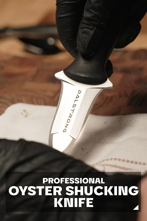 Dalstrong Clam Oyster Knife- 3” Shellfish & Oyster Shucker Clamp Knife - Gladiator Series Elite - Forged HC German Steel - Crab Eating Utensils- G10 Handle - W/Sheath- NSF Certified