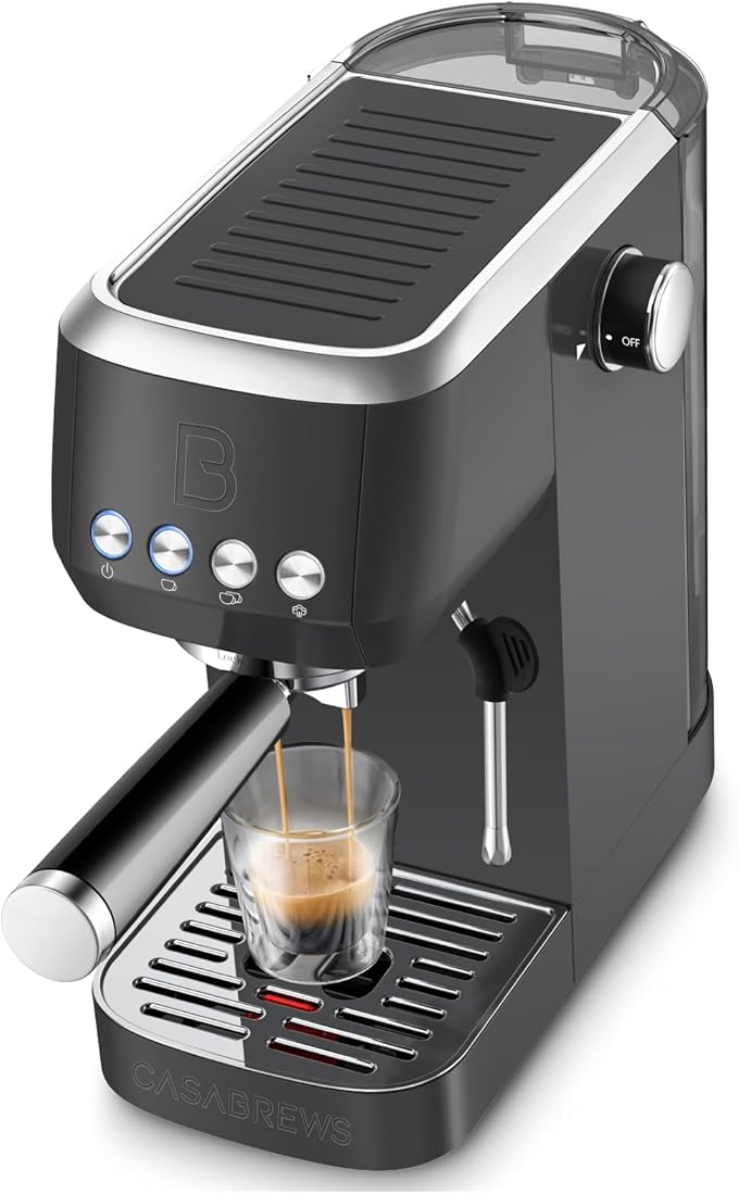 CASABREWS 3700 Essential Espresso Machine 20 Bar, Professional Espresso Coffee Machine with Steam Milk Frother, Coffee Maker Cappuccino Latte Machine with 43.9oz Removable Water Tank, Black