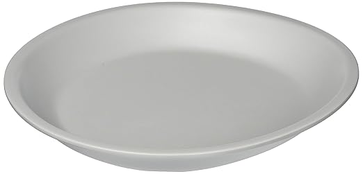 Carlisle FoodService Products Ridge Resuable Plastic Plate Coupe Plate for Home and Restaurant, Melamine, 10 Inches, Cement, (Pack of 12)