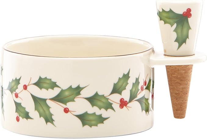 Lenox 870006 Hosting The Holidays Wine Coaster & Stopper Set, Christmas Theme