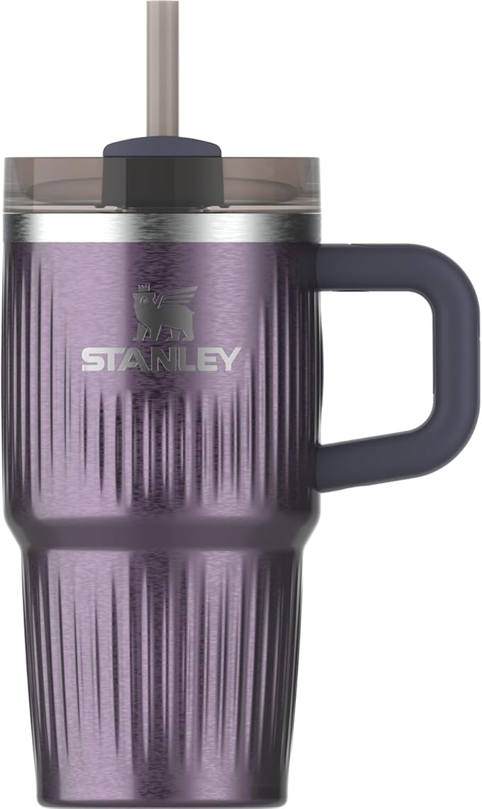 STANLEY Quencher H2.0 Tumbler with Handle and Straw 20 oz | Flowstate 3-Position Lid | Cup Holder Compatible for Travel | Insulated Stainless Steel Cup | BPA-Free | Fluted Wisteria Shine