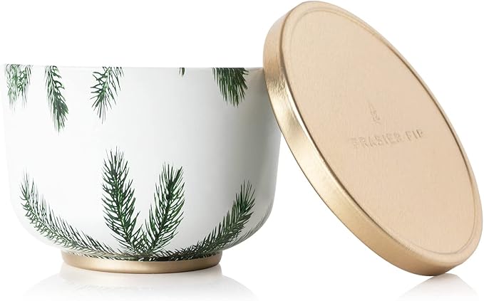 Thymes Scented Candles for Women & Men – Tin with Lid – Luxury Home Decor – Holiday Candles with Notes of Crisp Siberian Fir Needles, Cedarwood, & Sandalwood (Frasier Fir, 6.5 oz)