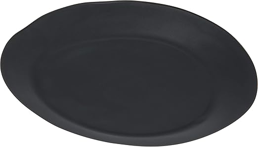 Carlisle FoodService Products Ridge Reusable Plate Rimless Plate for Home and Restaurant, Melamine, 11 Inches, Slate, (Pack of 12)