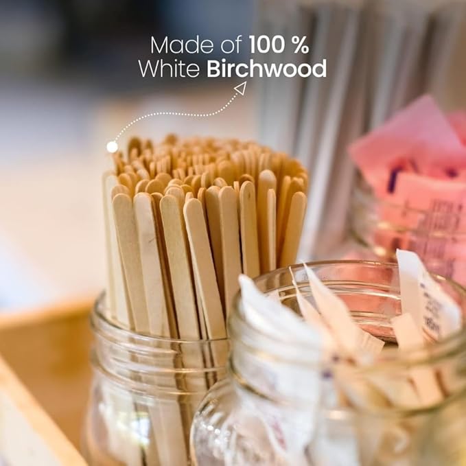 Coffee Stirrers Disposable Wooden Coffee Stir Sticks - Round-End Birchwood 7 Inches Large Wooden Stir Sticks - Pack of 2000 Wood Stir Sticks