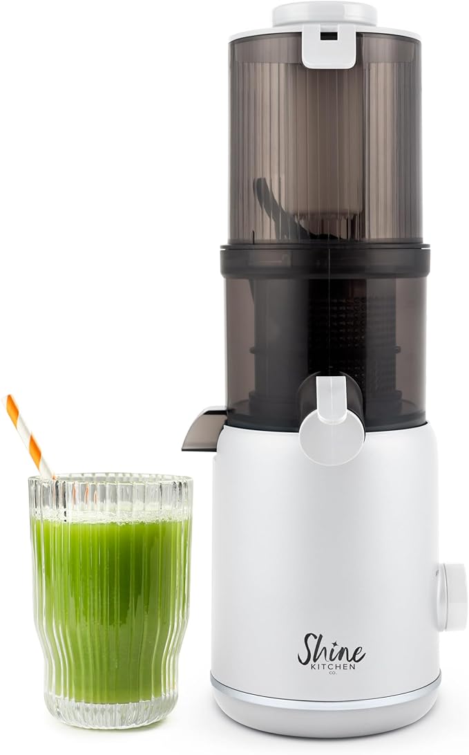Shine Multi-Batch Compact Cold Press Juicer SMB-1, Hands-Free, Hopper Continuous Feed, Portable