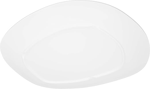 Carlisle FoodService Products Ridge Resuable Plastic Platter Oblong Platter for Home and Restaurant, Melamine, 18 Inches, Marble, (Pack of 6)