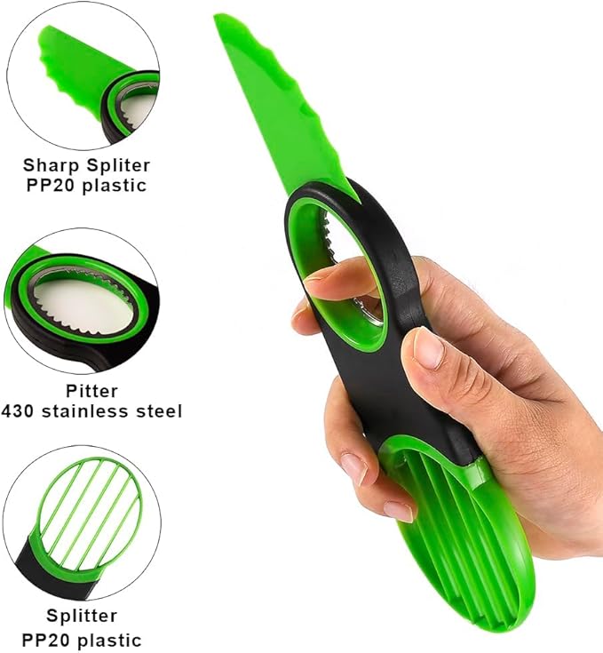 Avocado 3-In-1 Slicer Tool, Avocado Cutter Slicer, Dishwasher Safe (Avocado Cutter Slicer)