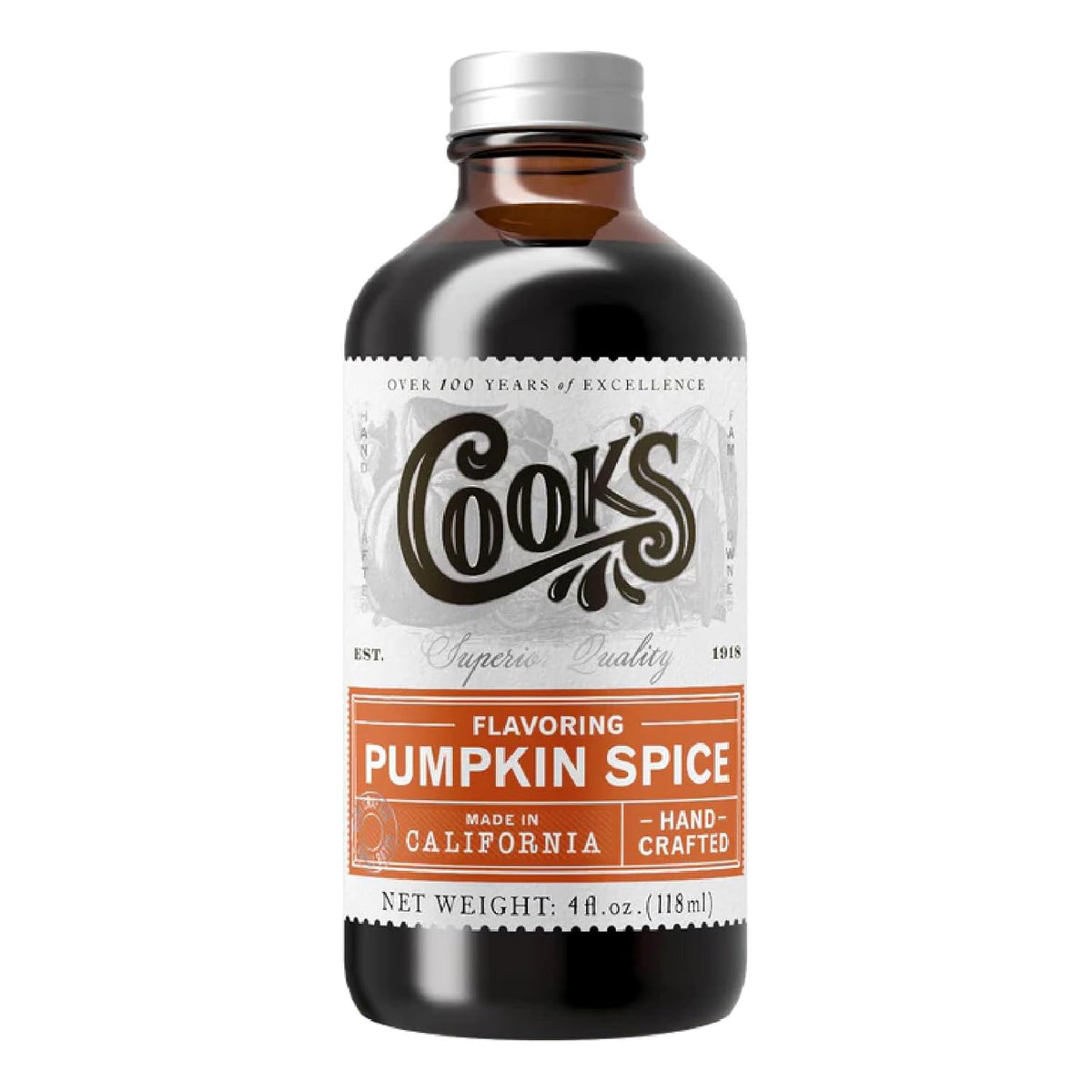 Cook's, Pumpkin Spice Flavoring, for Baking, Cookies, Beverages, Cakes, Breads, 4 oz