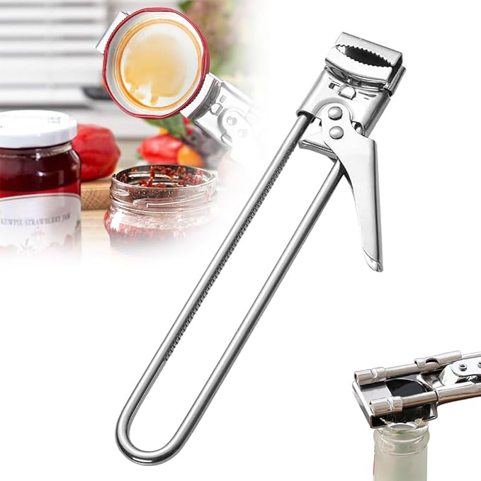 Adjustable Stainless Steel Jar Opener, 2026 New Multifunctional Stainless Steel Can Opener, Jar Lid Opener for Weak Hands, Jar Lid Gripper Bottle Opener Kitchen Accessories (1)