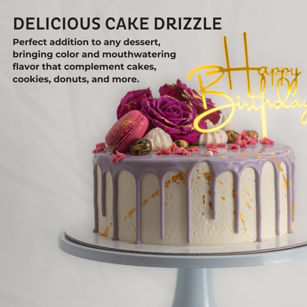 Strawberry-Flavored Cake Drizzle by Chefmaster, Edible Cake Drip Frosting for Decorating, Drip for Cakes, Cupcakes, Cookies, Donuts, 5 oz
