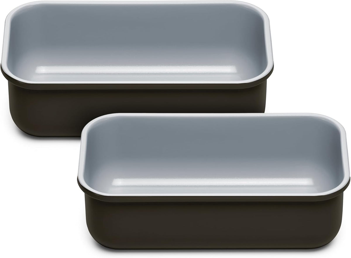 Caraway Non-Stick Ceramic 1 lb Loaf Pan Duo - Naturally Slick Ceramic Coating - Non-Toxic, PTFE & PFOA Free - Perfect for Pound Cakes, Breads, & More