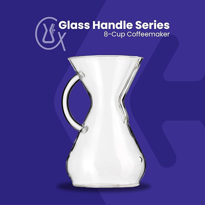 Chemex Pour-Over Glass Coffeemaker - Glass Handle Series - 8-Cup - Exclusive Packaging