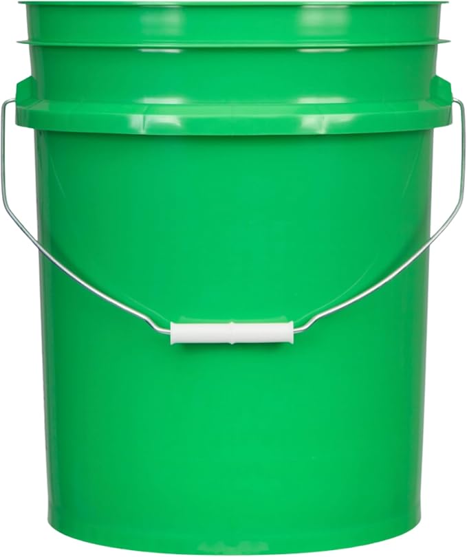 House Naturals 5 Gallon Premium HPDE Plastic Bucket - Made in USA Food Grade Storage Container, BPA Free All Purpose Pail (1, Green)