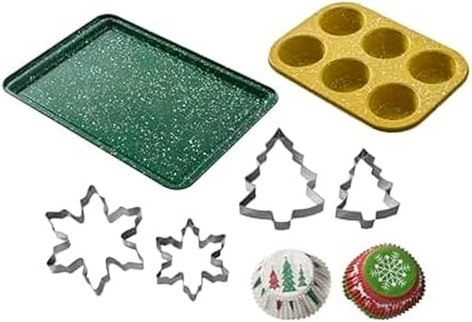 Chicago Metallic 78 Piece Holiday Baking Set, Perfect for Baking Holiday Cookies, Cupcakes, Muffins, and Much More