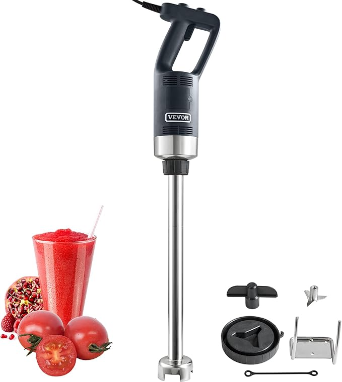 VEVOR Commercial Immersion Blender, 500 Watt 20Inch Heavy Duty Hand Mixer, Variable Speed Mixer with 304 Stainless Steel Blade, Multi-Purpose Portable Mixer for Soup, Smoothie, Puree, Baby Food