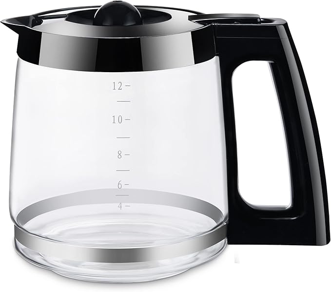 12-Cup Replacement Coffee Carafe Pot only Compatible with Hamilton Coffee Maker, Machine, Brewer Models 49980A, 49980Z, 49983, 49618, 46300, 46310, 49976, 49966, 49350 | Black