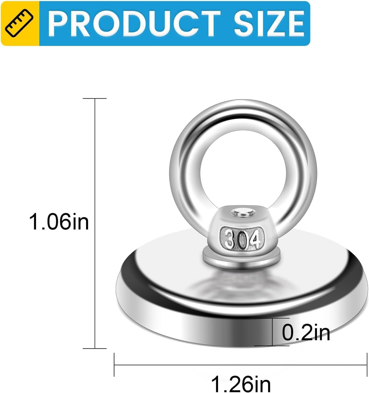 Magnetic Hooks, 100 LB（45KG） Heavy Duty Magnetic Hooks with Countersunk Hole Eyebolt, Perfect for Home, Kitchen, Workplace, Office and Garage, Pack of 50