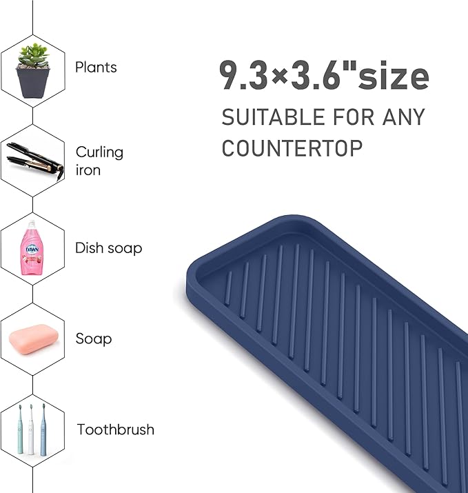 EG-SIPRO Silicone Sink Organizer Tray, 2-Pack, SASA Color, Unisex