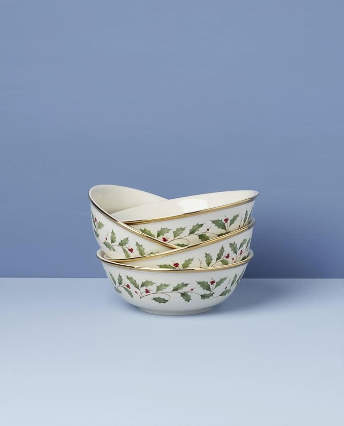 Lenox 897082 Holiday Dinnerware Place Setting Bowls, Set of 4, Christmas