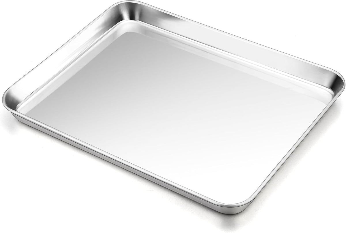 P&P CHEF 16 Inch Baking Cookie Sheet, Oven Pan Tray Stainless Steel Sheet Pan for Kitchen, Oven Bakeware for Multi Uses, Shiny Look & Dishwasher Safe, Healthy & Heavy Duty, 1Pc