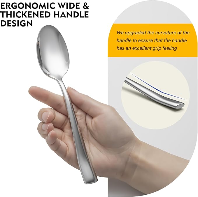 Heavy Duty Silverware Set for 8, EIUBUIE 40 Piece Stainless Steel Flatware Cutlery Set, Durable Kitchen Eating Utensils Tableware Sets Including Fork Spoon Knife Sets, Mirror Polished, Dishwasher Safe