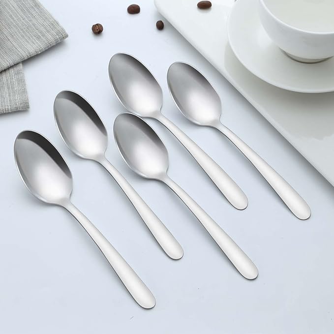 36 Pieces Teaspoons Set, 6.2 Inches Stainless Steel Teaspoons Silverware, Small Spoons, Mirror Polished & Dishwasher Safe, Tea Spoons Suitable for Home, Kitchen and Restaurant
