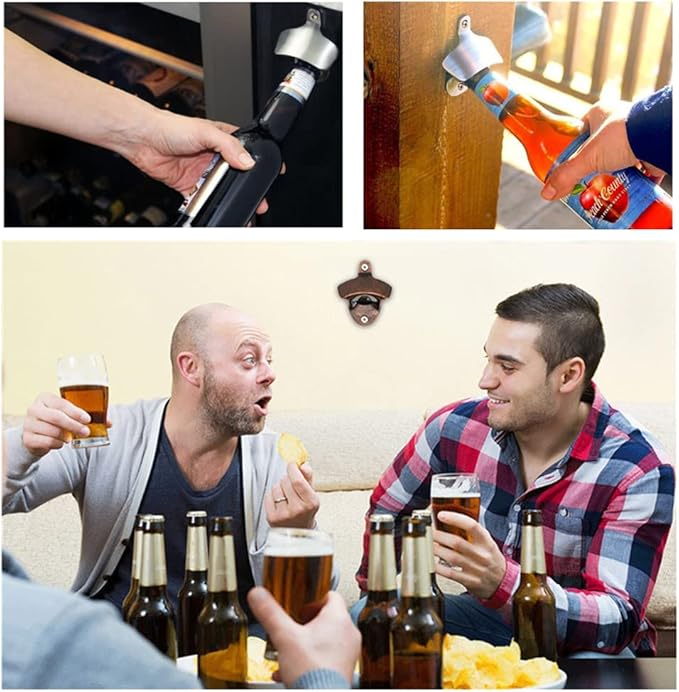 20 Pack Bottle Opener Wall Mounted, Vintage Beer Bottle Opener with Screws for Bars KTV Hotels Homes, (Silver)