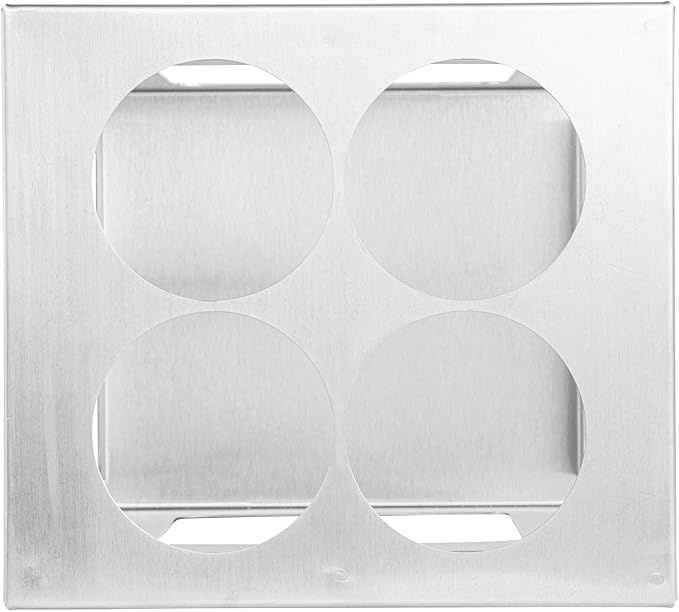 Restaurantware Squeeze Bottle Holder Pack of 1 Stainless Steel 4 Hole Bottle Holder, 2.5" Diameter Fits 1/6 Size Opening, Dishwasher Friendly Integrated Lip Design Holder for Condiment Bottles