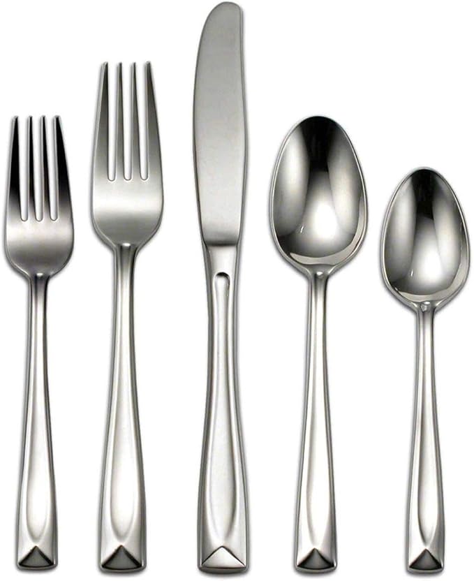 Oneida T837045A Lincoln 45-Piece Flatware Set, Service for 8 Silver