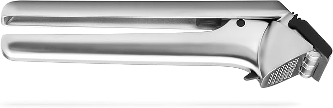 Dreamfarm Garject 2-In-1 Garlic Peeler, Garlic Press & Mincer with Garlic Peel Ejector, Chrome-Plated Zinc - Black
