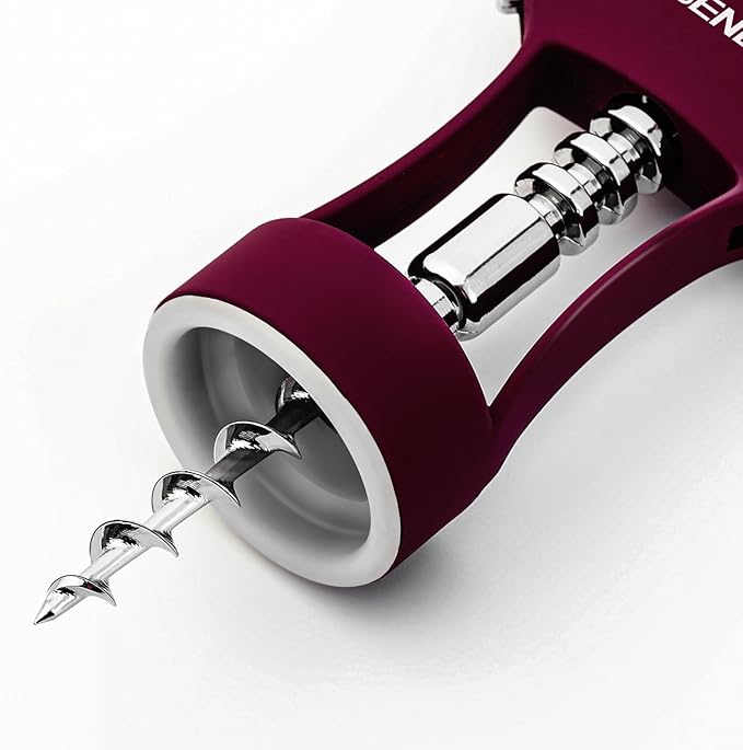 Beneno Wine Opener, Zinc Alloy Premium Wing Corkscrew with Multifunctional Bottles Opener, Sharp Wine Corkscrew with Ergonomic Non-Slip Wing Handle, Upgrade Purple