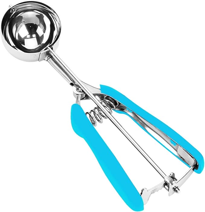 Cookie Scoop, Ice Cream Scoop, 2.5Tbsp/42ml/1.4 oz Cookie Scoops for Baking, 18/8 Stainless Steel Cookie Scooper for Baking, Cookie Dough Scoop, Ice Cream Scooper with Trigger Release (Blue)