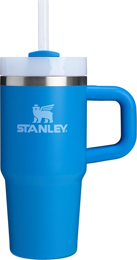 STANLEY Quencher H2.0 Tumbler with Handle and Straw 14 oz | Flowstate 3-Position Lid | Cup Holder Compatible for Travel | Insulated Stainless Steel Cup | BPA-Free | Azure