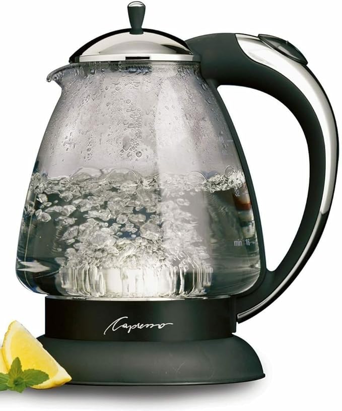 Capresso 259 Water Kettle, 10" x 8.25" x 6.25", Polished Chrome