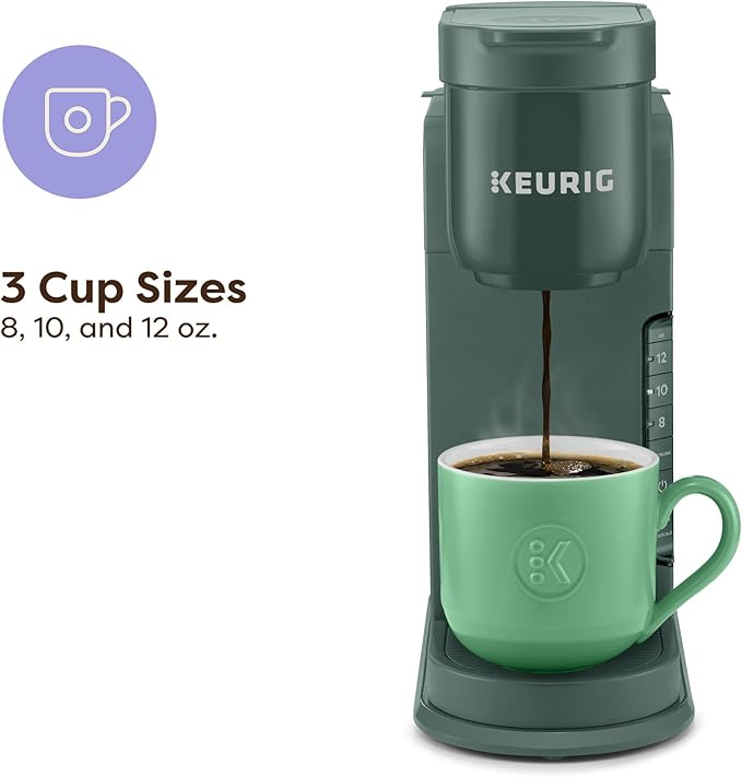 Keurig K-Express Single Serve K-Cup Pod Coffee Maker, 3 Brew Sizes, Strong Button Feature, 42oz Removable Reservoir, Evergreen