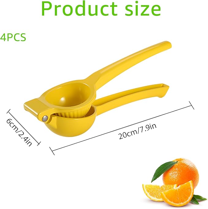 4 Pcs Lemon Squeezer Hand Press Aluminum Alloy Lime Squeezer Manual Citrus Juicer Multipurpose Lime Juicer for Kitchen Bar Restaurant