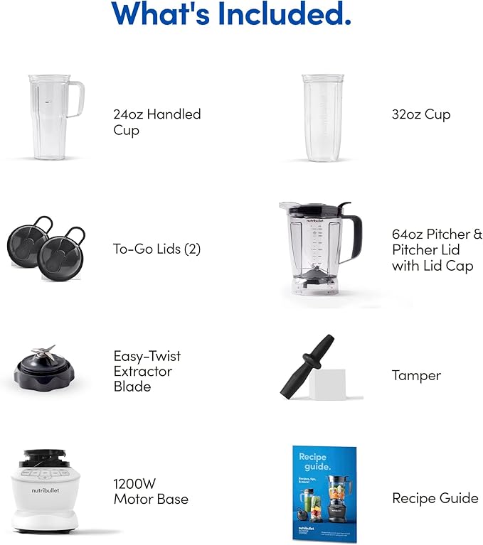nutribullet Full-Size Blender Combo 1200W –Matte White