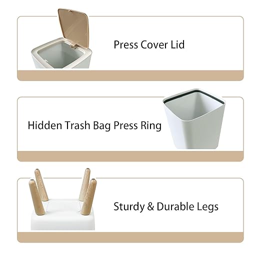 Small Trash Can with Lid Sugarloaf Mountain de Janeiro Brazil Wastebasket with Press Cover Dog Proof Garbage Can Waste Bin for Kitchen Bathroom Nursery 2.6 Gallon