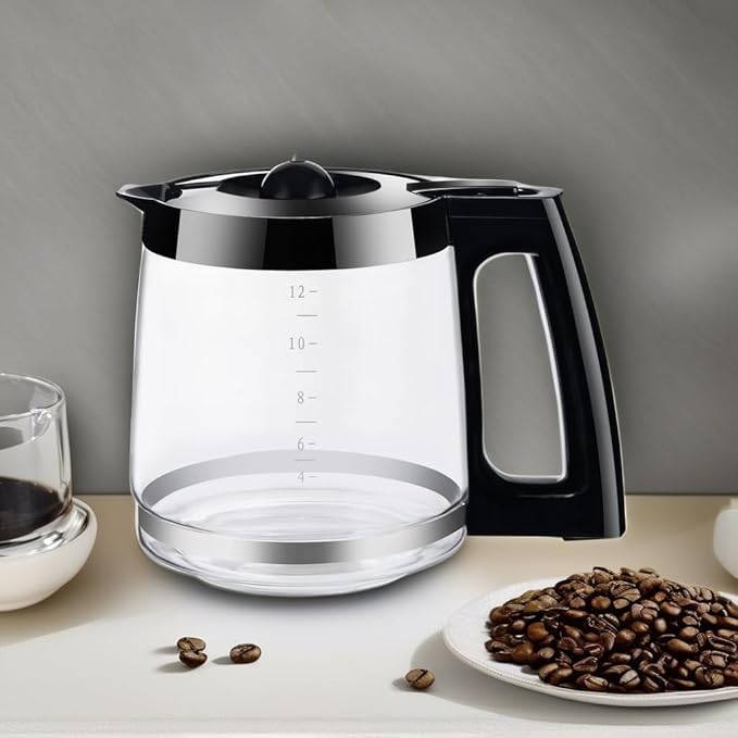 12-Cup Replacement Coffee Carafe Pot only Compatible with Hamilton Coffee Maker, Machine, Brewer Models 49980A, 49980Z, 49983, 49618, 46300, 46310, 49976, 49966, 49350 | Black