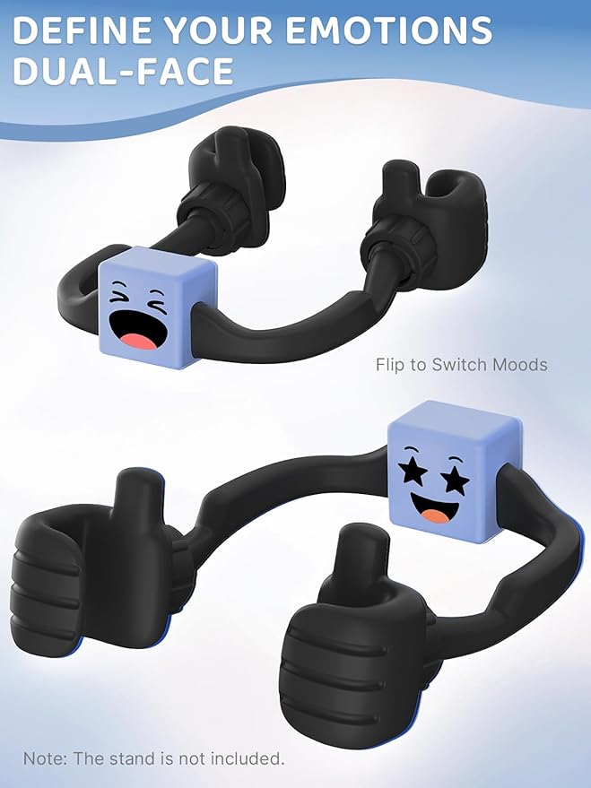 Stocking Stuffers for Teens Boys Girls Kids: Thumbs Up Lazy Phone Holder with Mood Cube Cell Phone Stand for Desk Gifts for Men Women Adults Kids Teenager Husband Wife Funny Gadgets Gift for Christmas