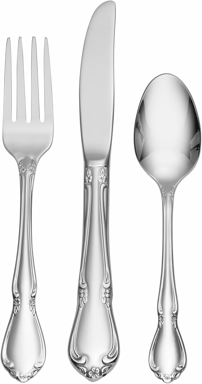 Oneida 2610003IL20 Chateau 3-Piece Child and Baby Flatware Set, 18/10 Stainless Steel