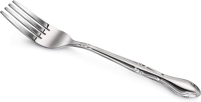 New Star Foodservice 58642 Rose Pattern, 18/0 Stainless Steel, Dinner Fork, 7.2-Inch, Set of 12