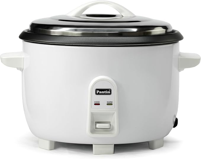 Pantin Commercial Electric Rice Cooker – 25 Cups Raw / 50 Cups Cooked Capacity w/Measuring Cup & Scoop – High-Efficiency Large Rice Cooker Commercial Rice Cooker for Restaurants, Hotels and Catering