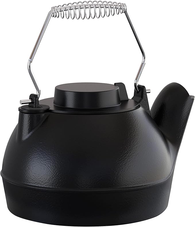 Fire Beauty Humidifying Iron Kettle，Stove Humidifier，Wood Stove Kettle，Cast Iron，Chrome handle