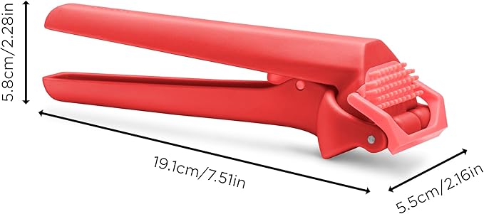 Dreamfarm Garject Lite 2-In-1 Garlic Peeler, Garlic Press & Mincer with Garlic Peel Ejector, Nylon - Red