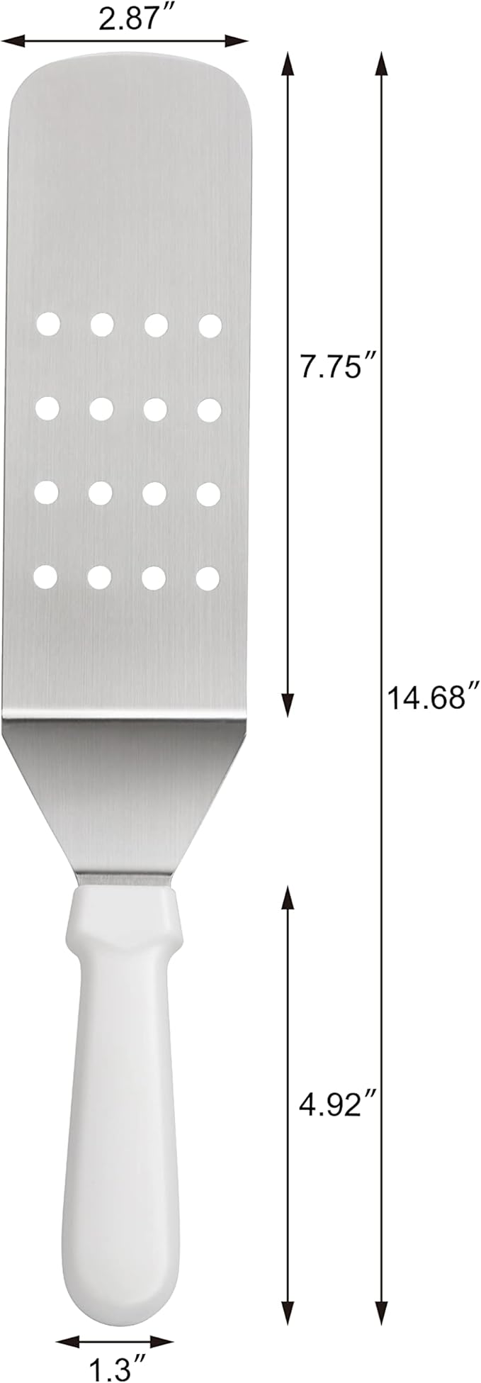 New Star Foodservice 36176 Plastic Handle Flexible Grill Turner/Spatula, 14.5-Inch, Perforated, White