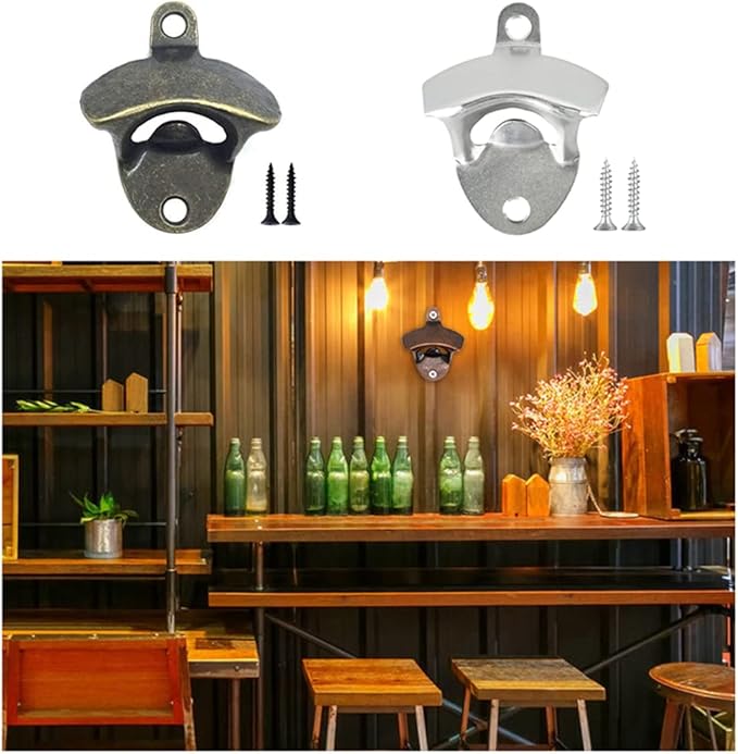20 Pack Bottle Opener Wall Mounted, Vintage Beer Bottle Opener with Screws for Bars KTV Hotels Homes, (Bronze)